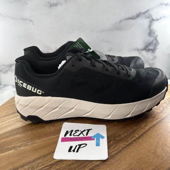 Mens size 10.5-Icebug Arcus RB9X Black/White Trail Hiking Outdoor Running Shoes - Picture 3 of 9